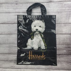 HARRODS London Knightsbridge Westie Logo Shopping Tote Bag 14"